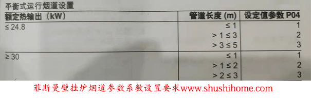 菲斯曼壁掛爐煙道參數設置